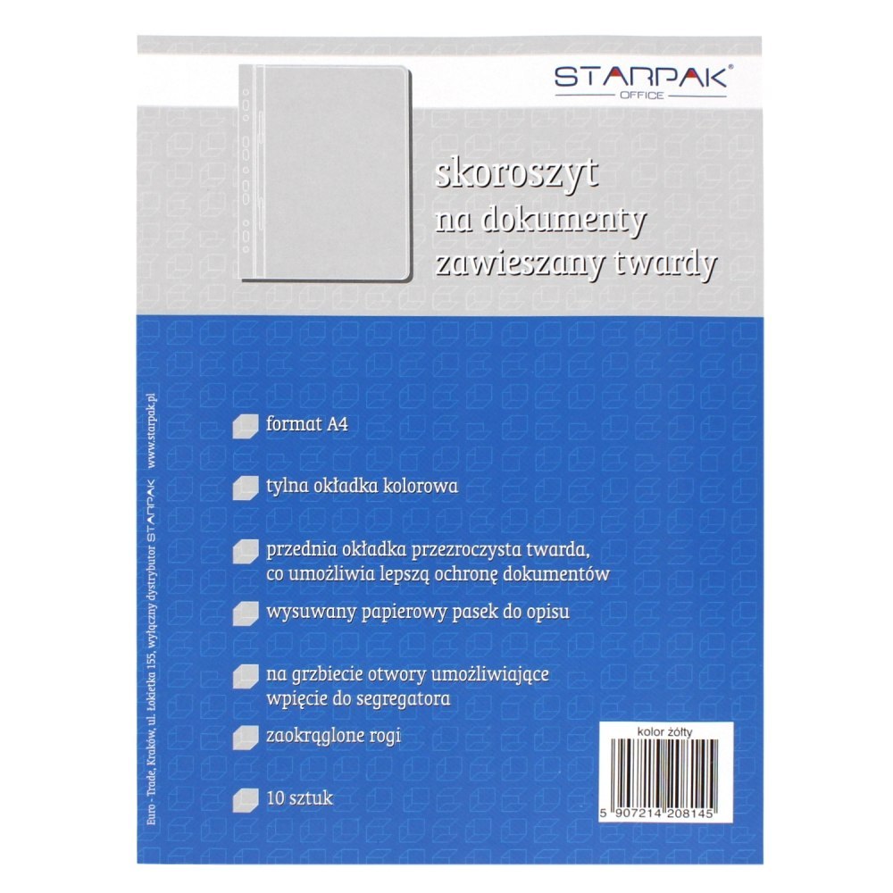 Aktenbuch aus Hart-PVC für Dokumente im A4-Format, gelb, STARPAK 109214